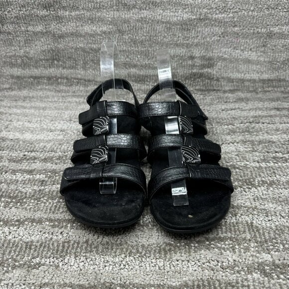 Women's Vionic Amber Black Croc Strappy Comfort Sandals Shoes US Size 8 - Picture 3 of 8
